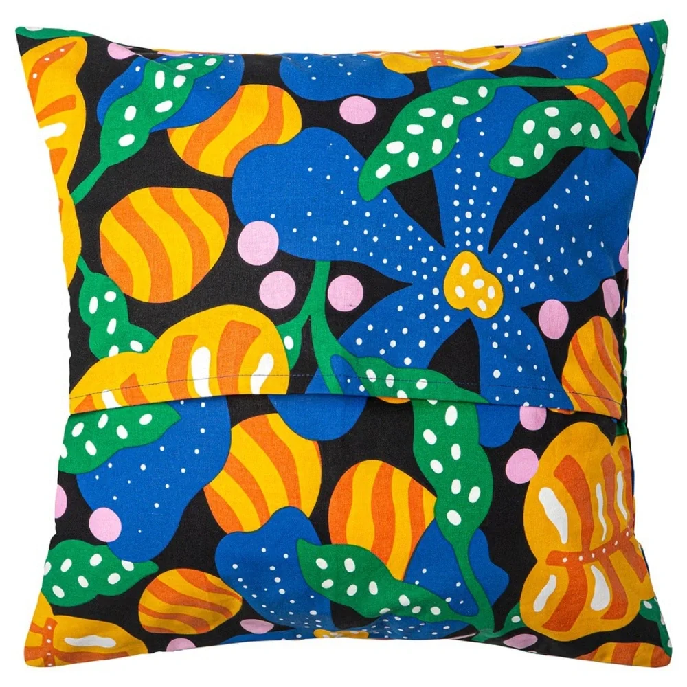 MÄVINN Multicolor Floral Cushion Cover - Bold Blue & Yellow